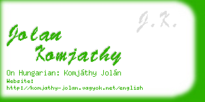 jolan komjathy business card